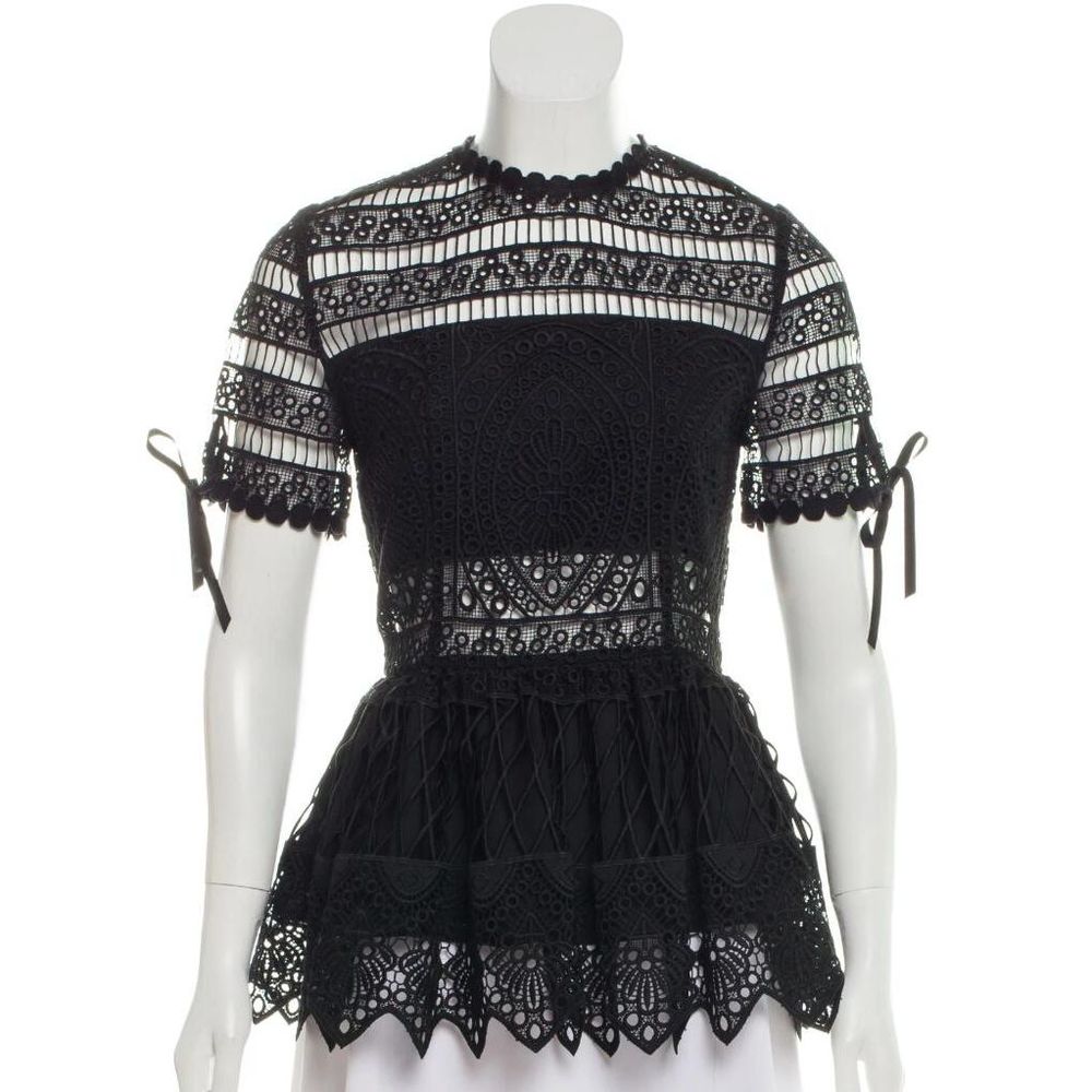 ALEXIS Lace Mock Short Sleeve Neck Top